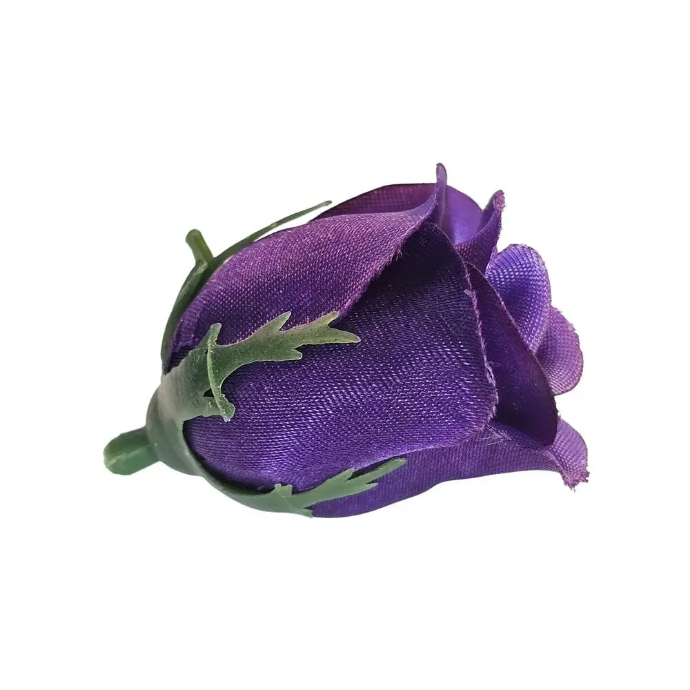105 Purple Satin Rose Heads Lot Open Roses Buds Stemless Wedding Craft Decor